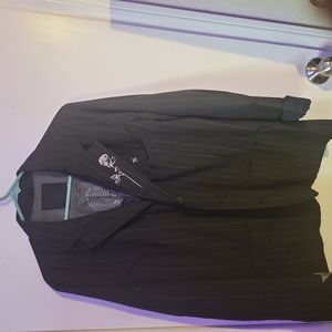 Hurley black and gray pin strip blazer